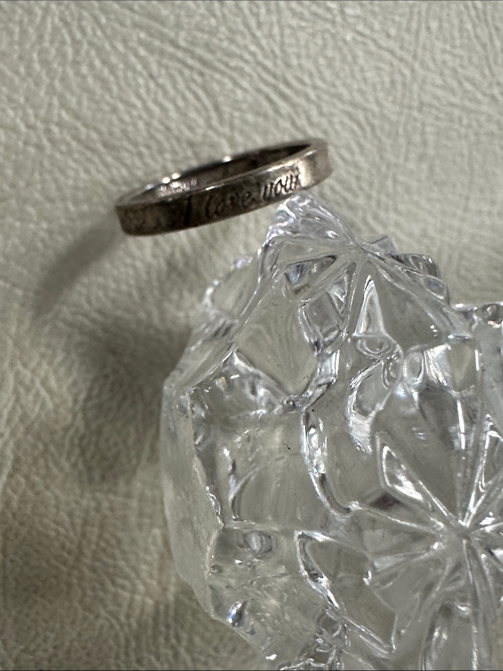 Tiffany & Co Sterling Silver .925 love note ring “i love you”  size 5